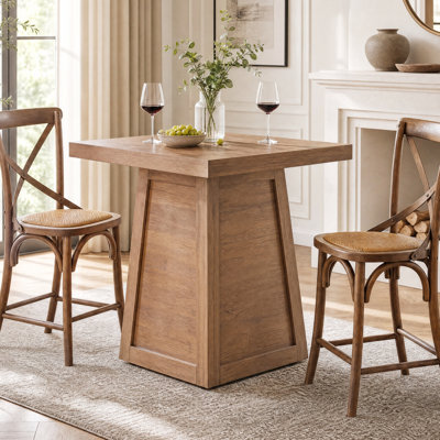 31.5" Square Bar Table, Farmhouse High Top Table, Small Dining Table for Kitchen, Dining Room