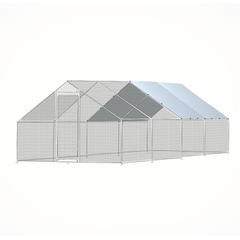 Poulailler avec treillis métallique 130 pi² Crisinda, H 7,7 po x l 81,76 po x P 11,8 po