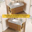 Meuble-lavabo moderne 36 po, table en pierre frittée, 2 tiroirs, pré-assemblé-811459272