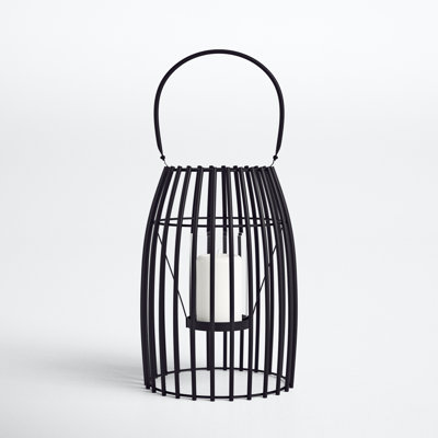 Metal Decorative Indoor Outdoor Candle Lantern with Handle