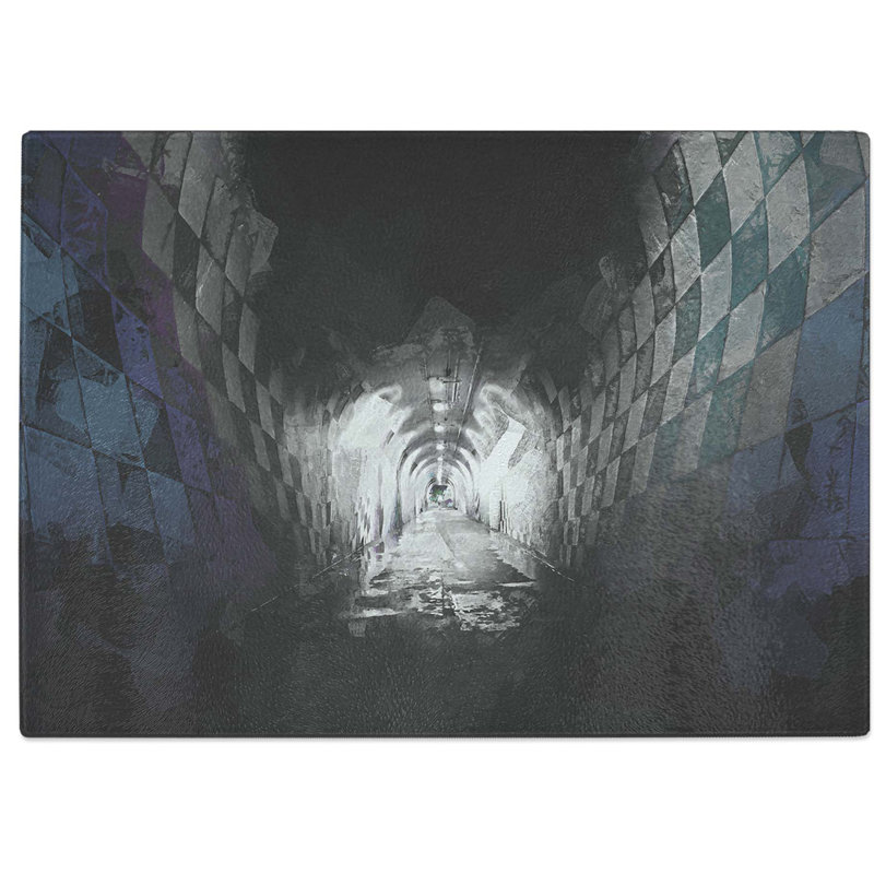 Tempered Glass Tunnel Walkway in New York City in Abstract Cutting Board, 28.5 cm W x 20 cm L