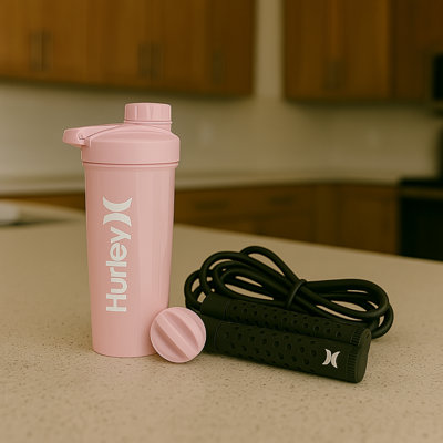 Bouteille de shaker Hurley avec corde de mise en forme 28 oz