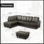 Ensemble de canapé en forme de L de 105 po, ensemble de canapé en flanelle et en pvc 3 pièces avec coussins et repose-pieds avec rangement, ensemble de canapé avec cadre en bois massif, canapé de salon à assemblage facile pour appartement, maison, m
