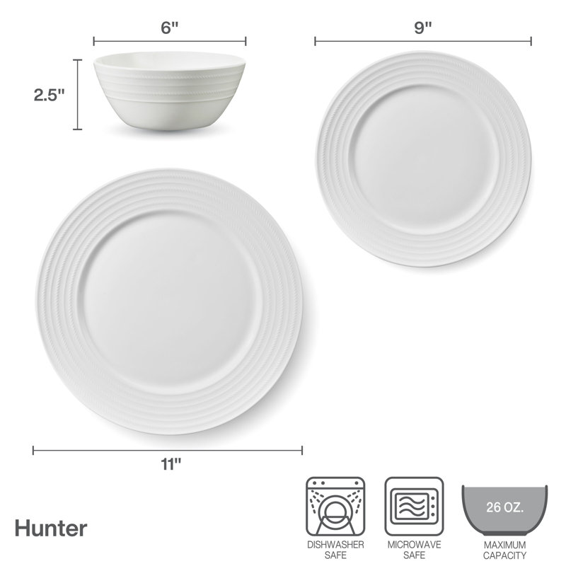 Mikasa Hunter 12 Piece Dinnerware Set, Service for 4