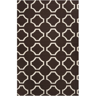 Irving Place Geometric Handwoven Wool Dark Chocolate/Ivory Area Rug