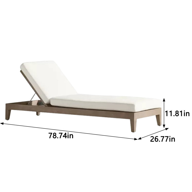 Chaise longue d'extérieur inclinable en teck