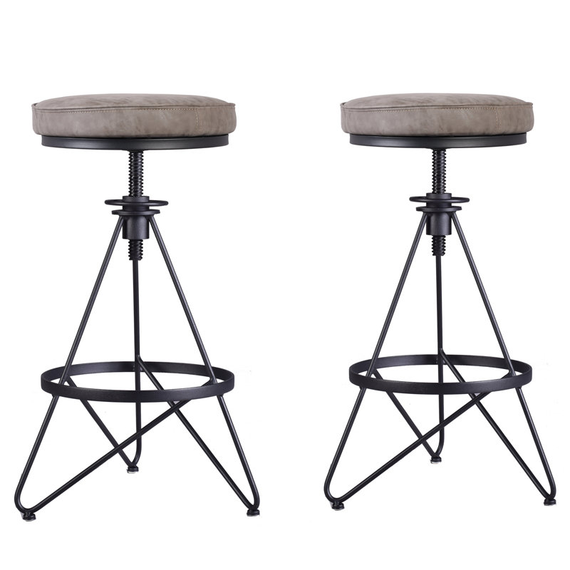 Tabouret pivotant à hauteur réglable, Noir / gris