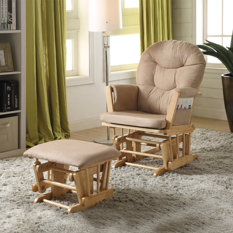 Latitude Run Benton Glider Accent Chair with Ottoman - Thumbnail 2