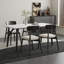 White + Black Rectangular Sintered Stone + Solid Wood Dining Table-125216993-125216994