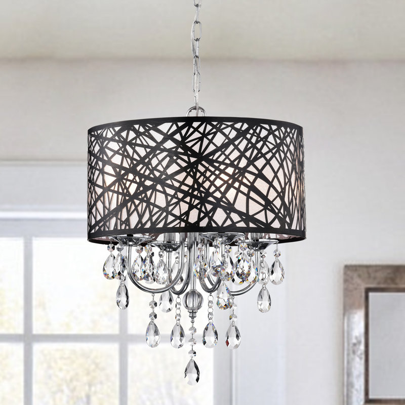 Luminaire suspendu cylindrique à 4 lumières Chadyeane