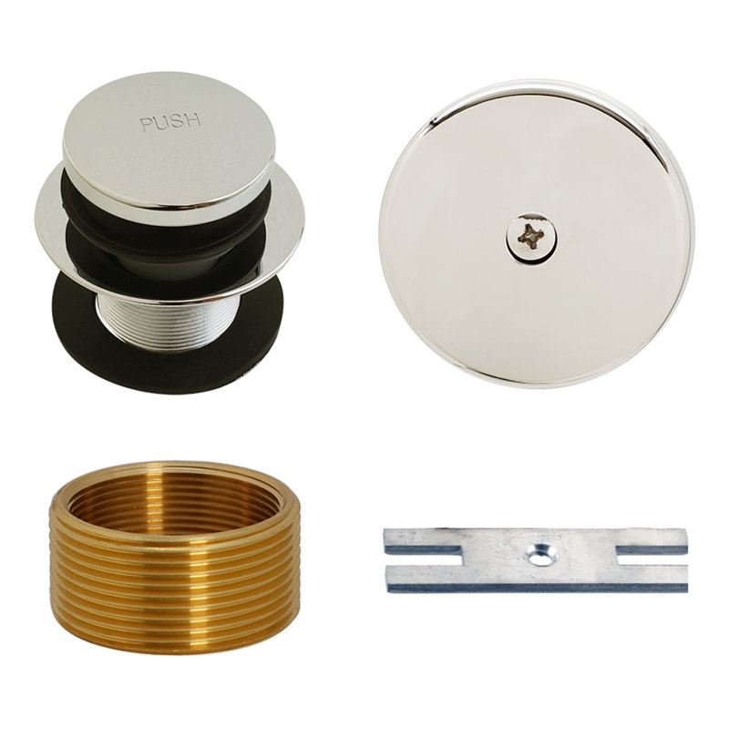 Garniture de drain de baignoire à filetage fin de 1-3 / 8 po avec trop-plein à un trou et douille d'adaptateur de 1-1 / 2 po