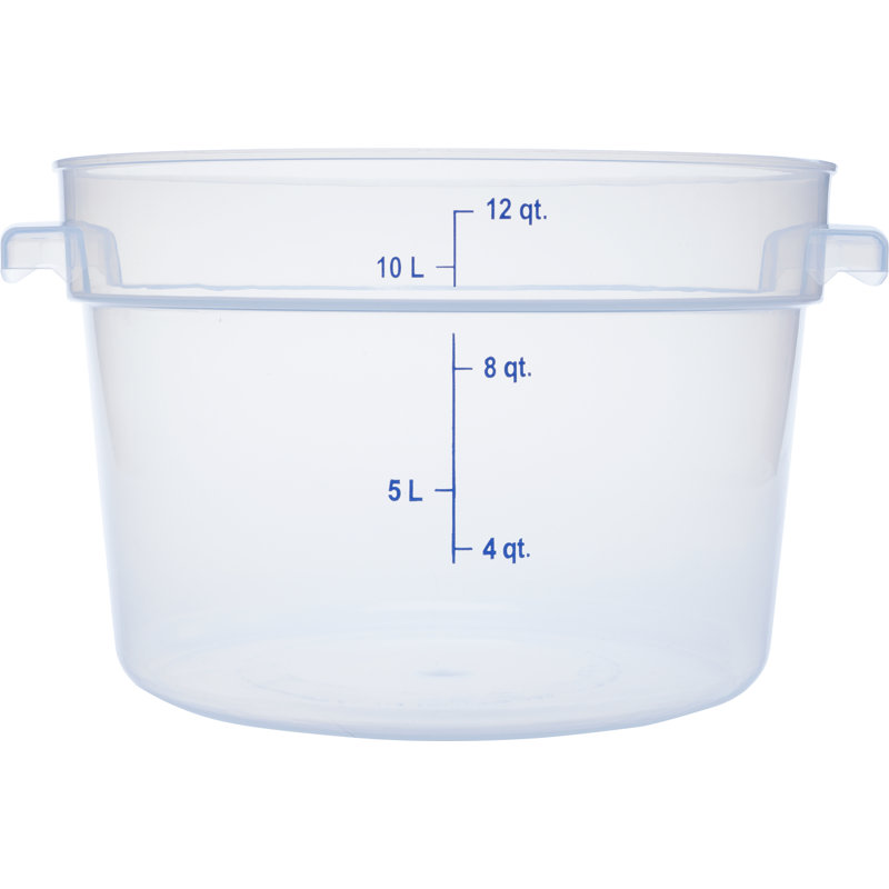 Contenant alimentaire rond 12 pintes - blanc, Transparent