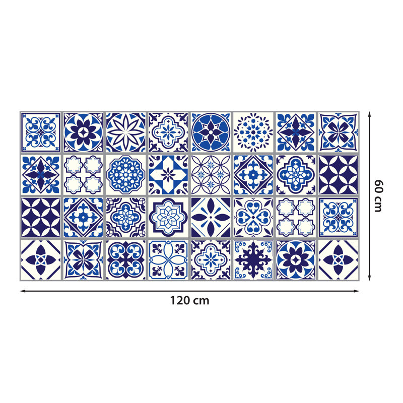 Décalcomanie murale carreaux espagnols et marocain bleus