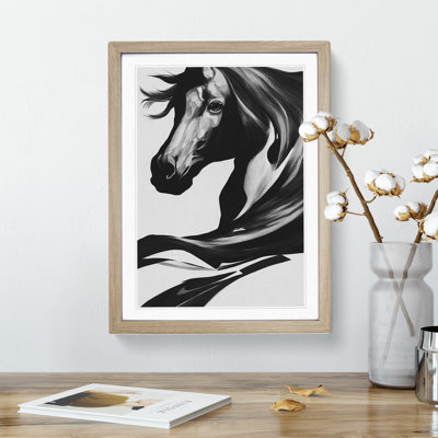 Monochrome Horse No.5 - Framed Print