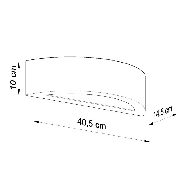 Atena Plastic Flush Mounted Sconce, Black