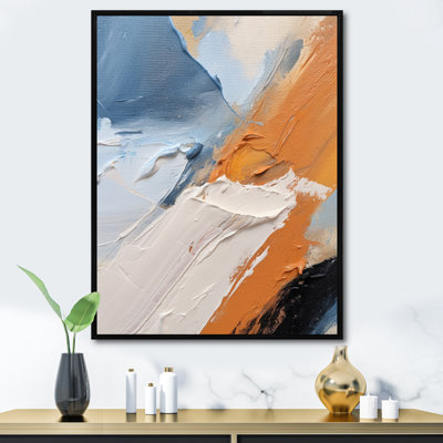 Orange tristesse - peinture abstraite, art mural, salon