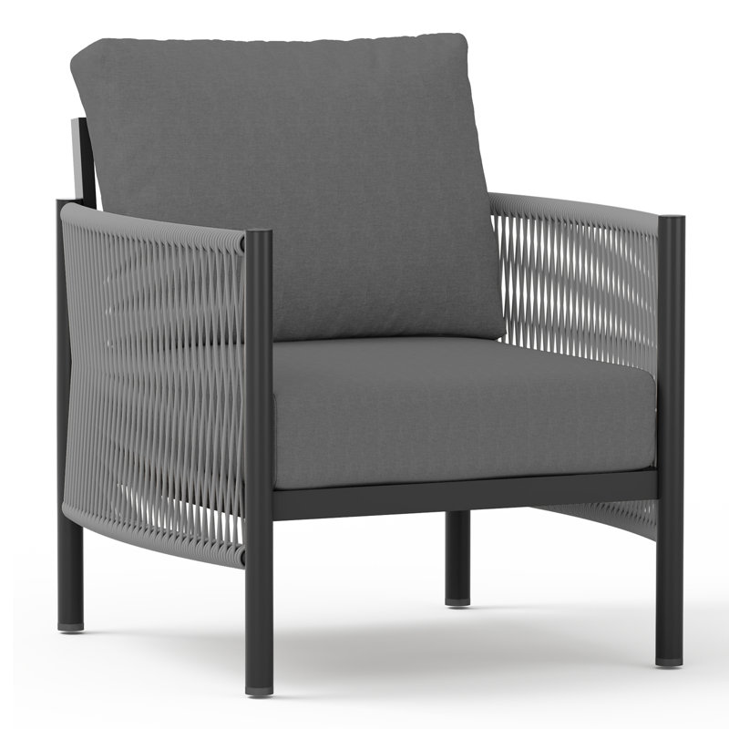 Ensemble de 2 chaises d'appoint d'extérieur, Gris foncé, Noir