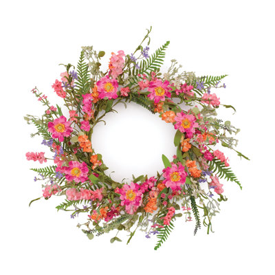 Couronne florale et feuillage mixte P 20 po