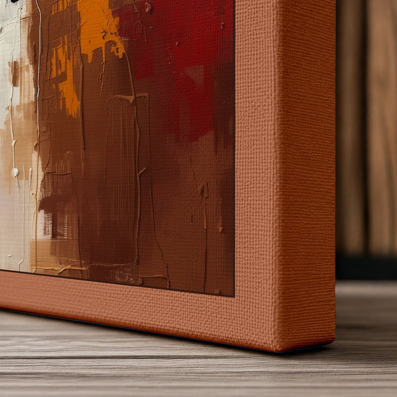 Chromatic Tension Abstract - Wrapped Canvas, 24x16 - 61.0 x 40.6 cm, Terracotta Border