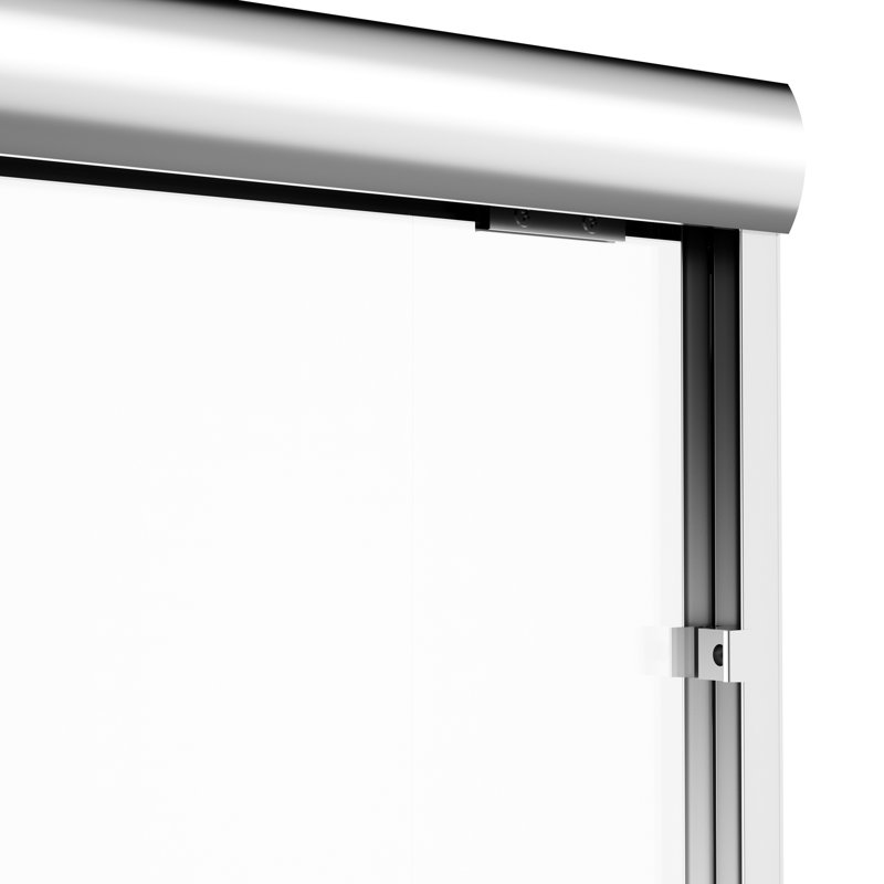 60" W X 57" H Soft-close Double Sliding Shower Door With Finish, 1/4" Thick Tempered Glass, Dual Stainless Steel Handles, , Reversible For Space - Saving Bathroom Designs, Leakproof Design Magnetic