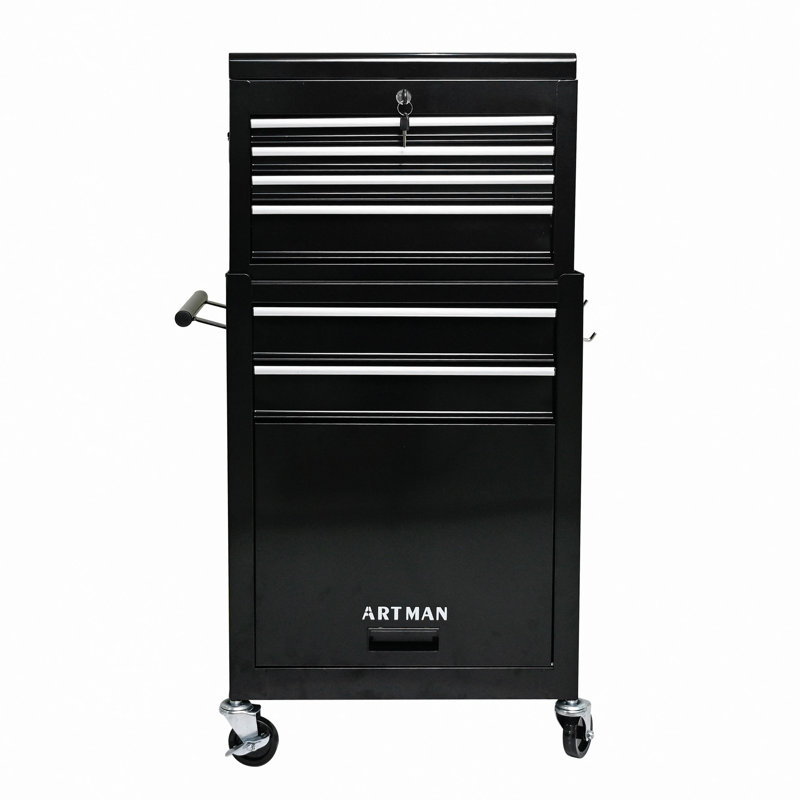 Coffre à outils à grande capacité avec roulettes et tiroirs, armoire de rangement pour outils à 6 tiroirs