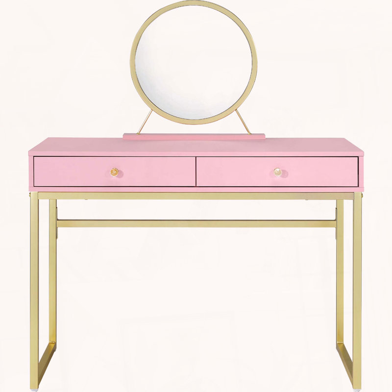 Bureau de coiffeuse avec miroir et plateau à bijoux