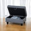 Banc de rangement rectangulaire Ã  charniÃ¨res Orella en simili cuir, 34 po de largeur, avec pouf-706855854