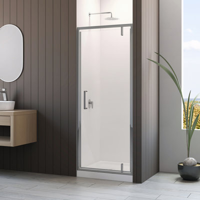 32'' W x 77'' H Framed Shower Door with Glass