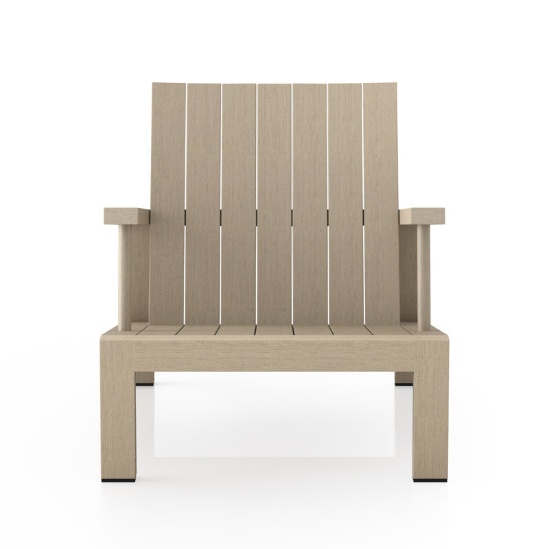 Dorsey Outdoor Teak Adirondack Lounge Chair, Brown