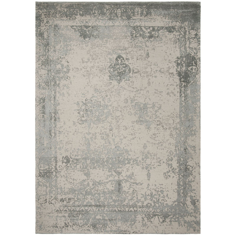 Tapis oriental en coton gris Ellery, Rectangle 8 pi x 11 pi