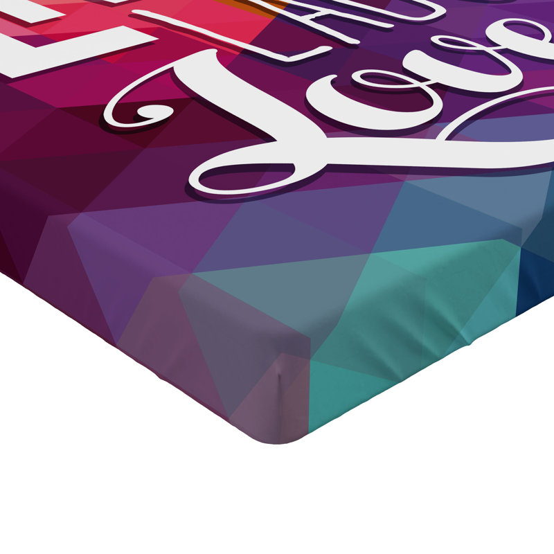 Multicolore drap-housse Ambesonne Live Laugh Love, Ensemble de draps pour grand lit