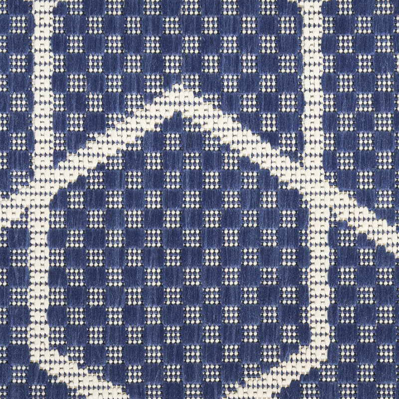 Tapis intérieur / extérieur moderne Reidy, Rectangle 6 pi x 9 pi, Marine