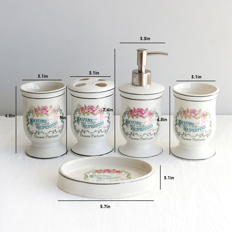Ensemble complet d'accessoires de salle de bain 5 pièces