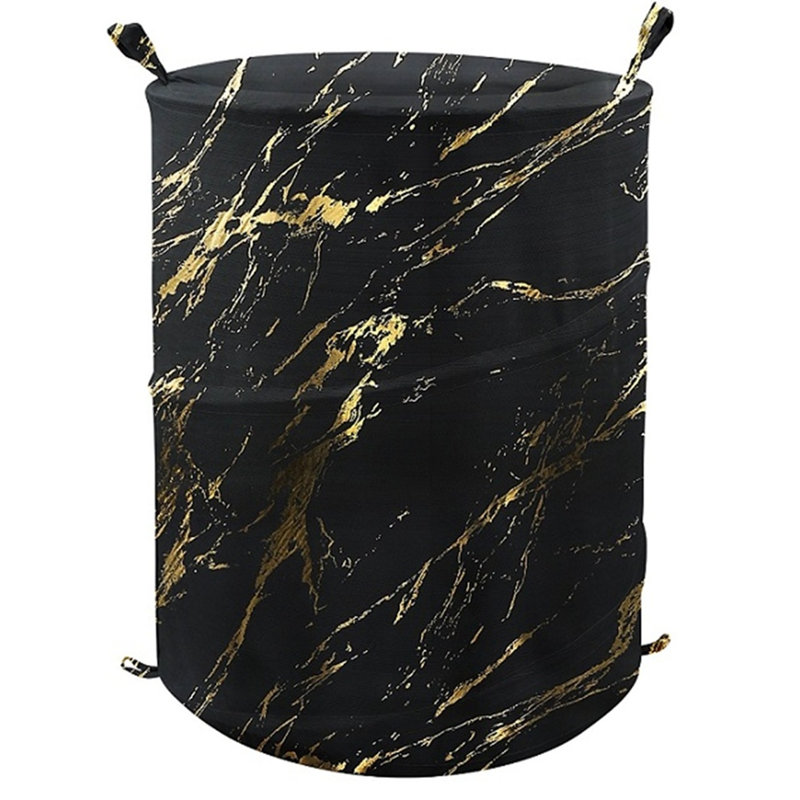 Panier pliable (42 x 55 cm) - Marbre argenté, Noir