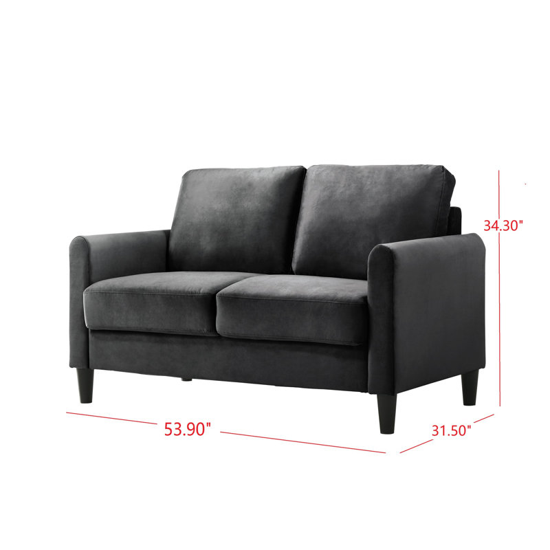 Upholstered 53.9'' Reception Loveseat, Gray