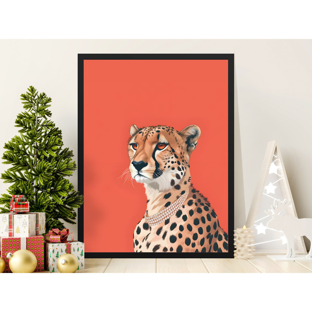 Cheetah Wall Art, Animal Portrait, Modern Art Print, African Wildlife, Cat Lover Gift, Home Decor, Matte Vertical Poster