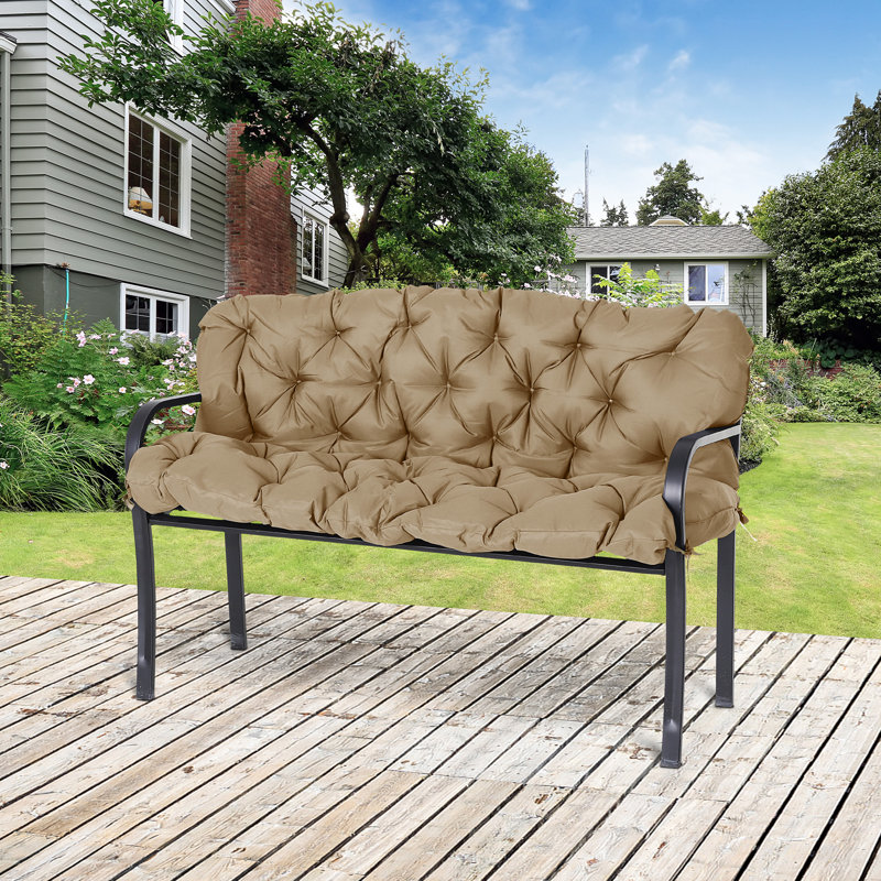 Coussin de chaise en polyester kaki rembourré pour l'extérieur L 59 po x l 38,5 po x T 3,25 po, Khaki