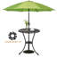 Round Metal Outdoor Side Table With Umbrella Hole , 59cm cm W 59cm cm D