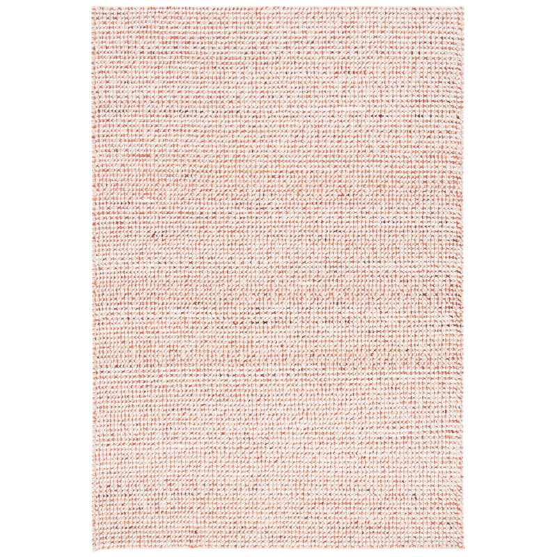 Ivory and Rust Flat Woven Wool Rug, 3' x 5'