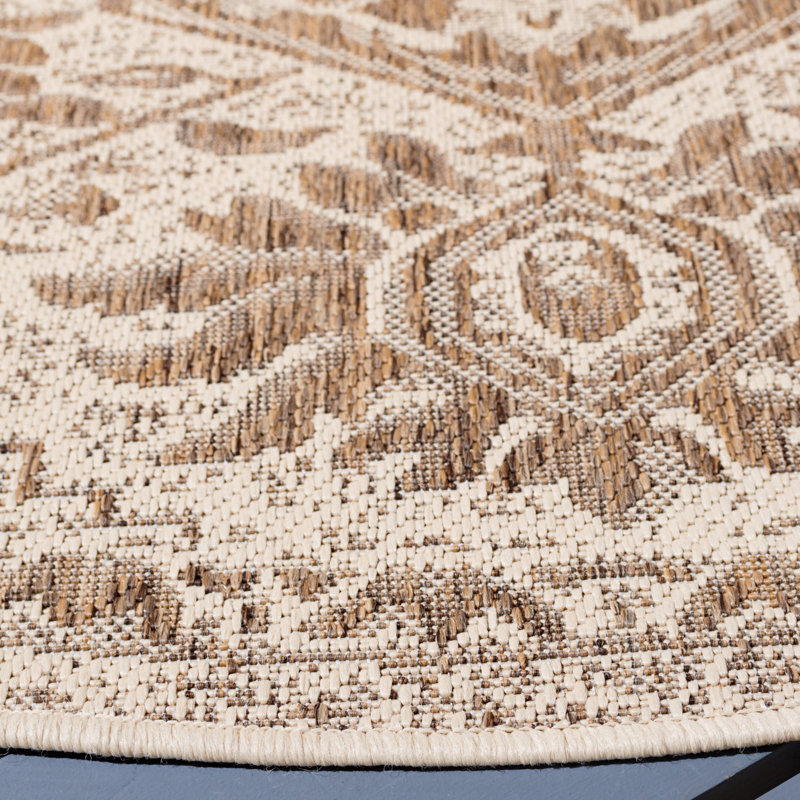 Powersville Performance Oriental Indoor/Outdoor Area Rug, Round 6'7"