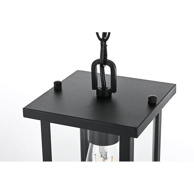 Luminaire suspendu extérieur 6 pouces Hobbes Mershon en noir