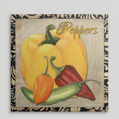 «Wicham Legumes Peppers» par Megan Duncanson, impression, H 16 po x l 16 po x P 1,5 po, Toile