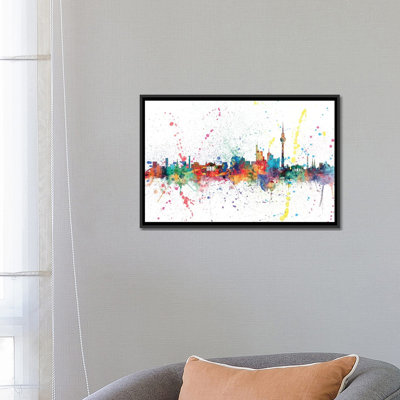 «Rainbow Splash Skyline Series: Berlin, Allemagne», reproduction d'art sur toile tendue