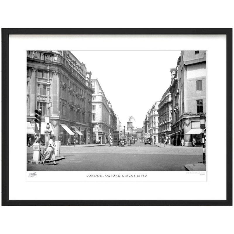 London, Oxford Circus C1950 1 Piece Single Picture Frame Wall Art, 40cm H x 50cm W x 2.3cm D