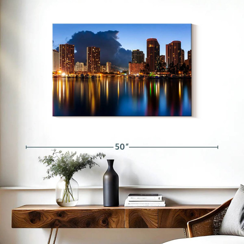 Sireci Honolulu Nightscape, 24" H x 36" W