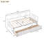 Lit de jour simple en bois avec deux tiroirs, blanc