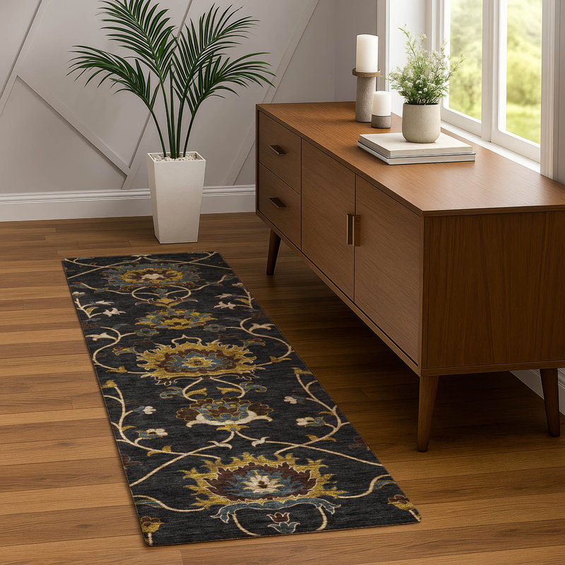 Tapis intérieur / extérieur lavable à la machine Mattera ACN2290 Global, Tapis de couloir 2 pi 3 po x 7 pi 6 po