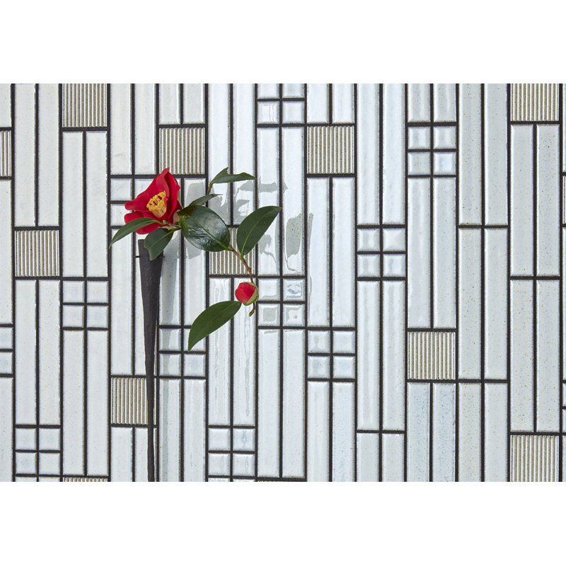 Biyusai 0.89" x 0.89" Ceramic Mosaic Wall Tile, White, 0.89" W x 0.89" L