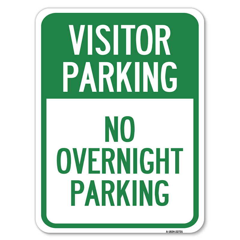 Visitor Parking No Overnight Parking/22731, 18" H x 24" W x 1" D