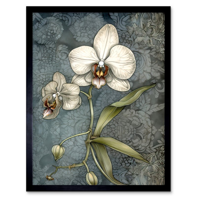 Thales Orchid Flower Blooms Pastel Colour Art Nouveau - Single Picture Frame Print